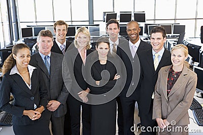 Group Shot Of Stock Traders Stock Photo