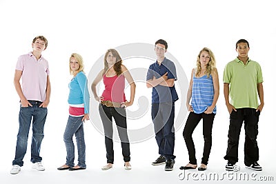 Group Shot Of Teenagers Stock Photo