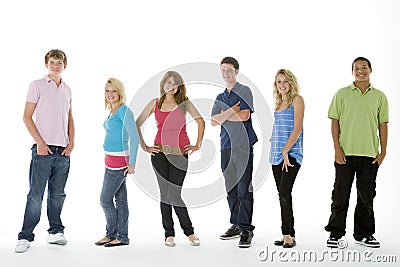 Group Shot Of Teenagers Stock Photo