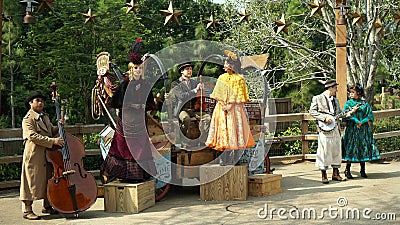 A group of singers performing at Hong Kong Disneyland Editorial Stock Photo