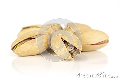Salted pistachio isolated on white Stock Photo
