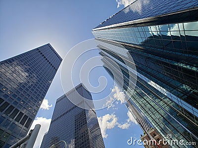 Group Skyscrapers in downtown of city Los Angels CA Editorial Stock Photo