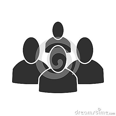 Group, conference, company, 4 humans, staff flat icon. Vector Illustration