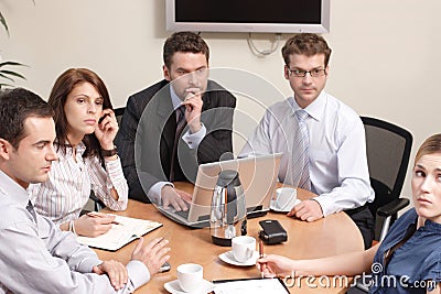Group solving problems Stock Photo