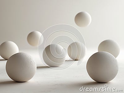 Group spherical objects that appear to be floating Creative image of embryonic. Stock Photo