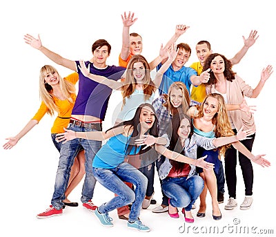 Group sport fan cheer for. Stock Photo