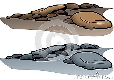 Group of Stones in Two Colored Variations Vector Illustration
