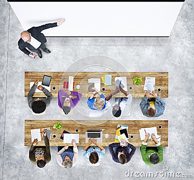 Group of Student Studying Photo Illustration Stock Photo