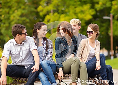 Group of students or teenagers hanging out Stock Photo