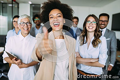 Group of successful business people in office Stock Photo