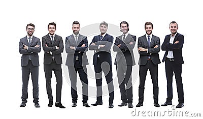 group of successful entrepreneurs standing together. isolated on white Stock Photo