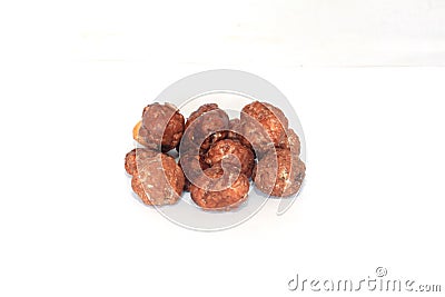 Group of sweet caramelized toasted peanuts Stock Photo