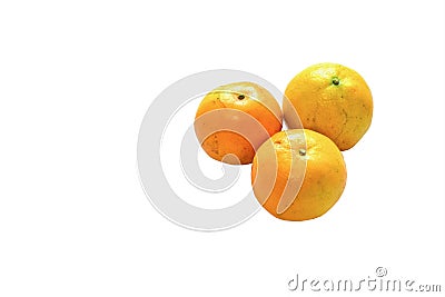 Group of Tangerines on White Background Stock Photo