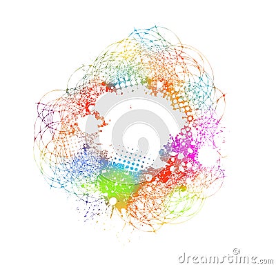 Abstract colorful background of blots and scribbles. Vector illustration Doodle element Vector Illustration