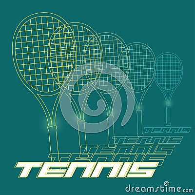 Group of tennis racket icons Tennis poster Vector Vector Illustration