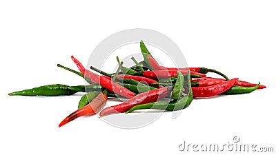 Group Thai red Chili pepper very Spicy for Thai Recipe Stock Photo