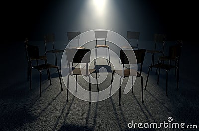 Group Therapy Chairs Stock Photo