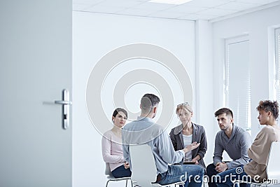 Group therapy for PTSD Stock Photo