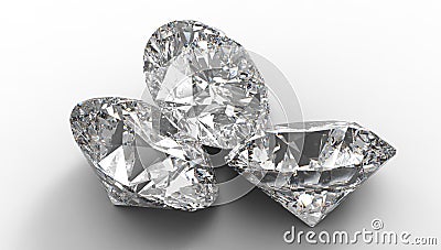 Group of Three large diamonds Stock Photo