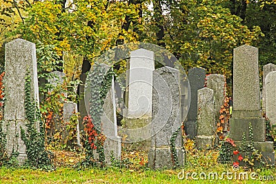 Group of tombstones Stock Photo