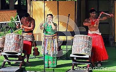 A group of Tongan entertainers perform for audiences Editorial Stock Photo