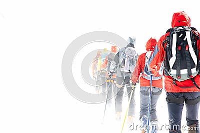 Group touring skiers Stock Photo
