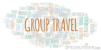 Group Travel word cloud. Stock Photo