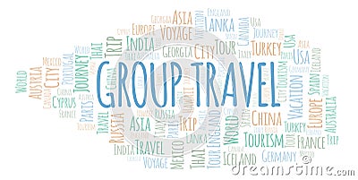 Group Travel word cloud. Stock Photo