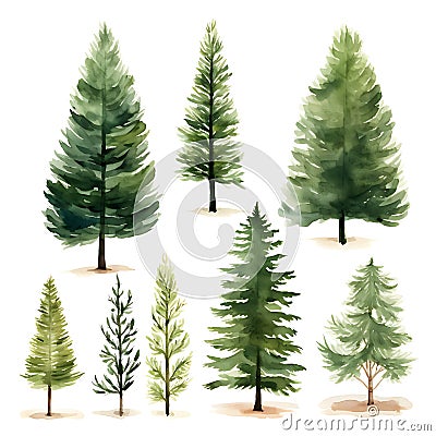 A group of trees with different shapes and sizes Stock Photo