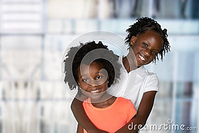 Group of two young african american girls Stock Photo