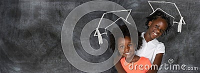 Group of two young african american girls Stock Photo