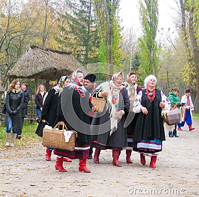 The group in ukrainian national costumes Editorial Stock Photo