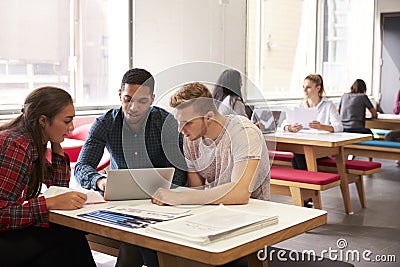 Group Of University Students Working In Study Room Stock Photo