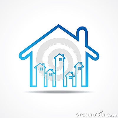 Group of up homes in the home Vector Illustration