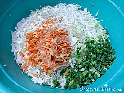 Group of vegetables for Indonesian local food namely bakwan Stock Photo