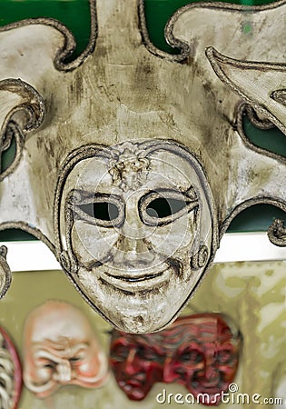 Group venetian carnival masks Stock Photo