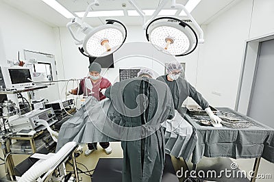 Group of veterinarian surgery in operation room Editorial Stock Photo