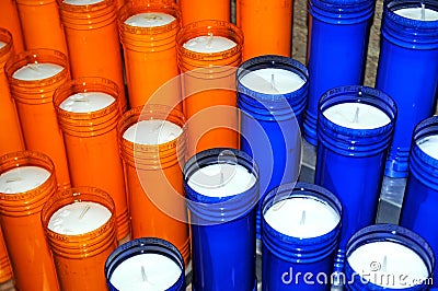 Group of votive candles Stock Photo
