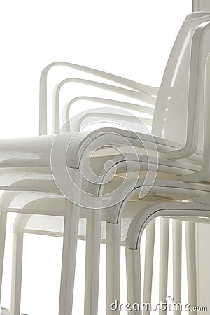 Group of the white chairs Stock Photo