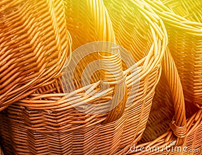 Group of wickery baskets Stock Photo