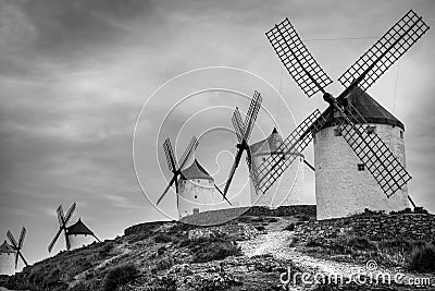 Group of windmills Stock Photo