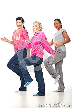 Group of women doing fitness Stock Photo