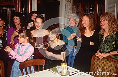 A group women enjoying a Christmas Editorial Stock Photo