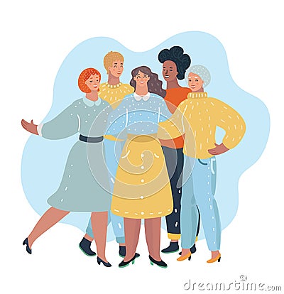 Group of women friends illustration Vector Illustration