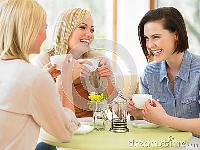 Group Of Women Meeting In Cafe Stock Photo