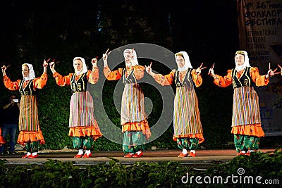 Group of women performing traditional Turkish dance Editorial Stock Photo