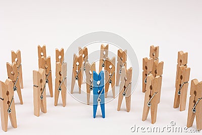 Leadership, different opinion concept, one not like other. Stock Photo