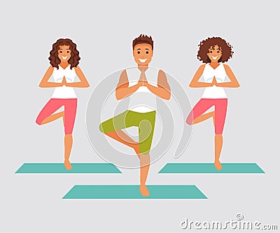 Group yoga Vector Illustration