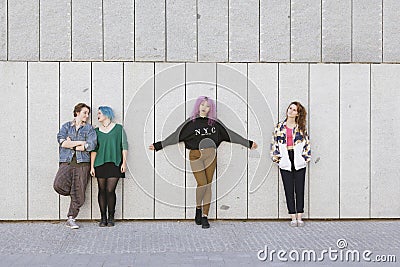 Group of young adolescence girlfriends Stock Photo