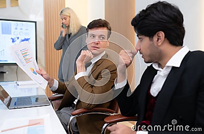 Group of young businessmen in international companies, Meeting to conclude a new responsible Stock Photo